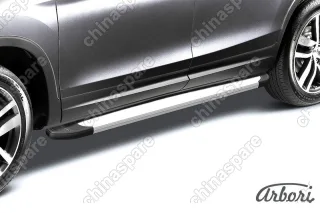AFZDAALVWTR02 Комплект алюминиевых порогов Arbori Optima Silver 2000 для VOLKSWAGEN Touareg 2013-2018
