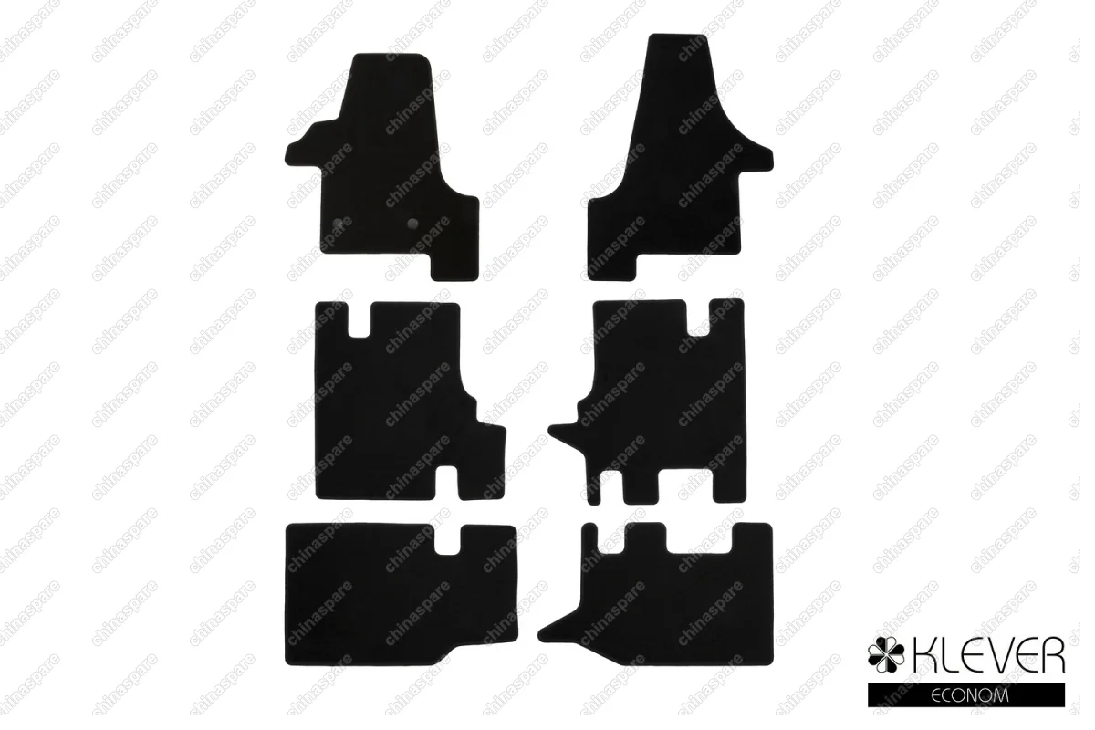 KLEVER01514201200k Коврики в салон Klever Econom VOLKSWAGEN Transporter (T5) 2003->, мв., 6 шт. (текстиль)