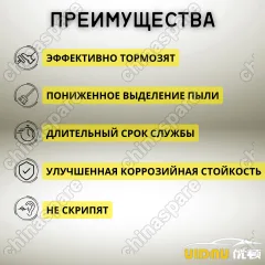 Колодки тормозные задние (комплект) UIDNU Chery Tiggo 7 Pro, Tiggo 8 Pro, LX