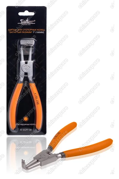 AT-ECP7-04 Щипцы для стопорных колец «загнутый разжим» 7 дюймов (180мм)