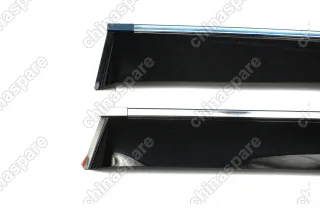 Дефлекторы окон Geely Atlas 2018- COBRA (хромированный молдинг)