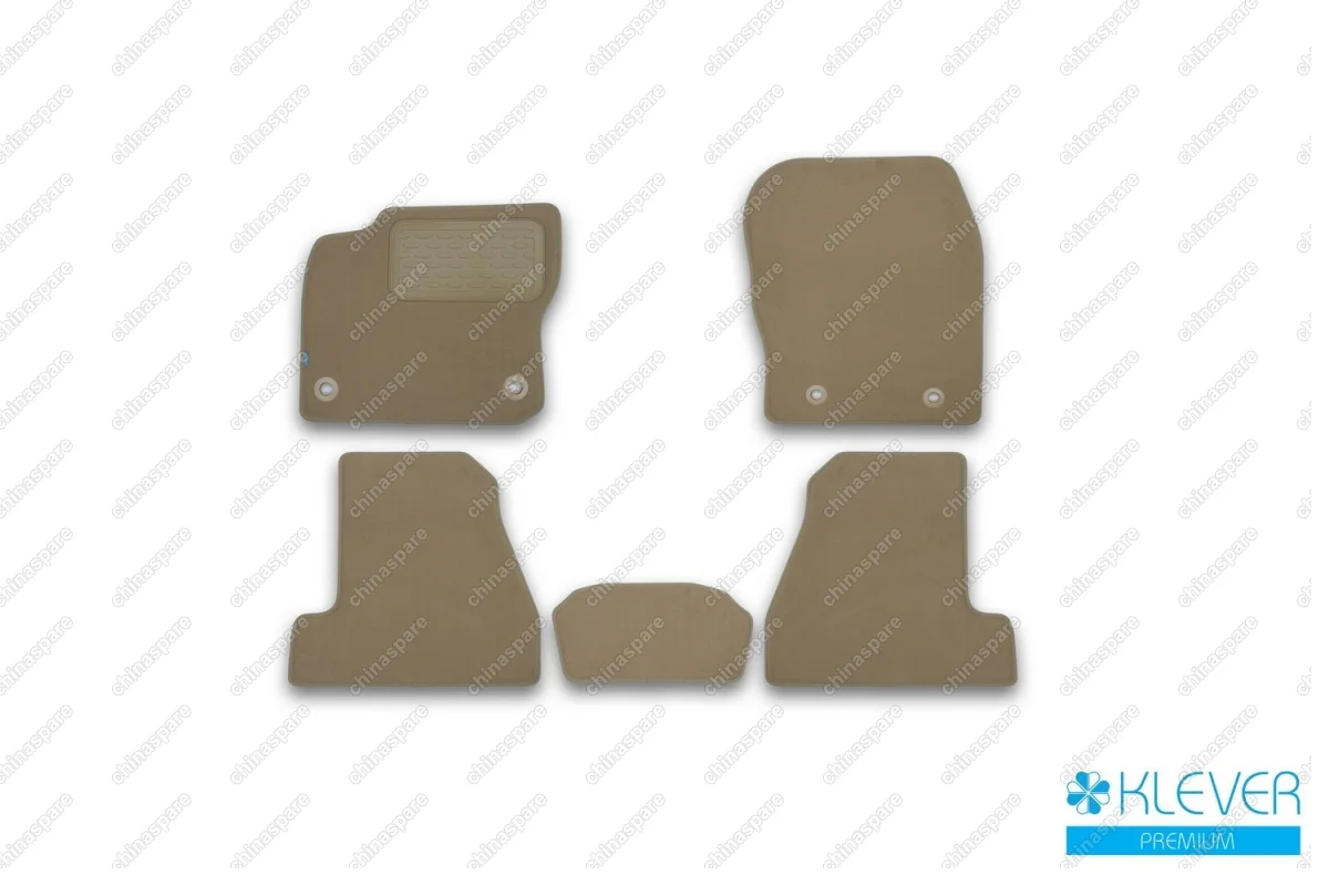Коврики в салон Klever Premium FORD Focus III 2015-2018, 2018->, сед., 5 шт. (текстиль, бежевые)