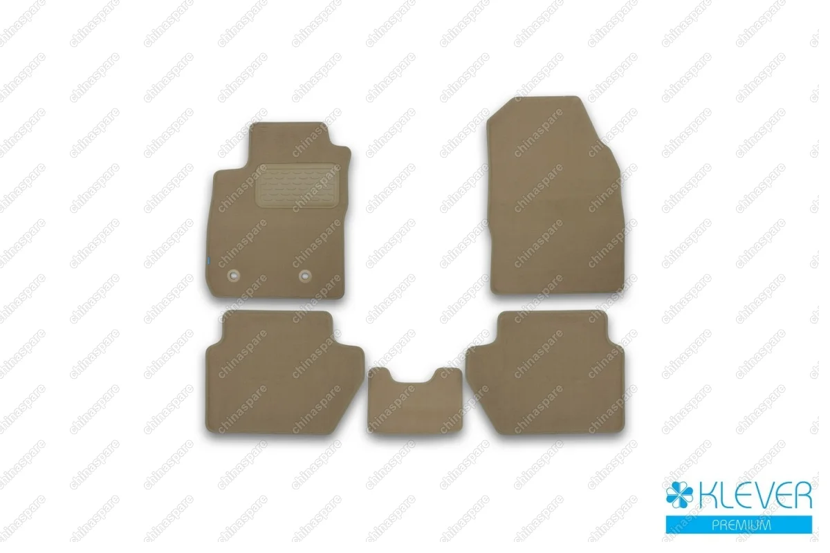 KLEVER04166922112kh Коврики в салон Klever Premium FORD Ecosport 2014-2018, кросс., 5 шт. (текстиль, бежевые)