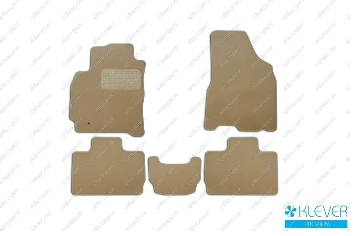 Коврики в салон Klever Premium CHERY Tiggo 2, 2017->, кросс, 5 шт. (текстиль, бежевые)