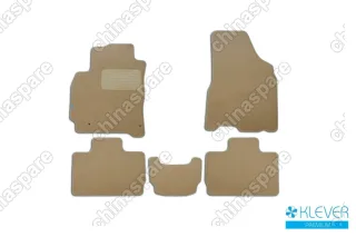 Коврики в салон Klever Premium CHERY Tiggo 2, 2017->, кросс, 5 шт. (текстиль, бежевые)