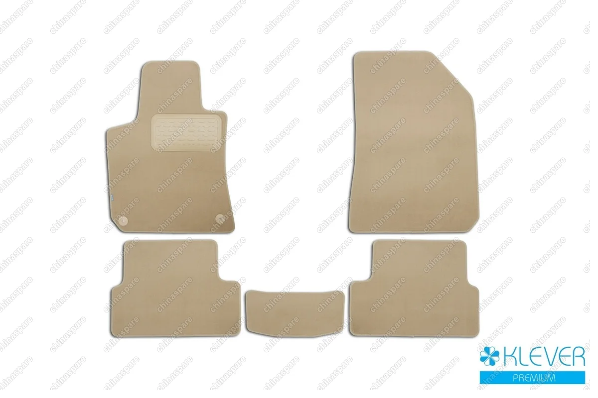 KLEVER04382522112kh Коврики в салон Klever Premium PEUGEOT 308 2014->, хб., 5 шт. (текстиль, бежевые)