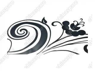 Наклейка декоративная на кузов (черный силуэт, цветы) Chevrolet Spark