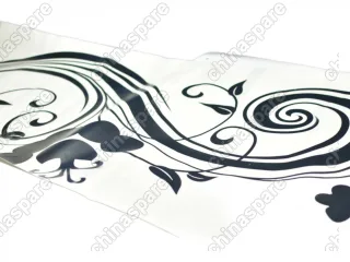 Наклейка декоративная на кузов (черный силуэт, цветы) Chevrolet Spark