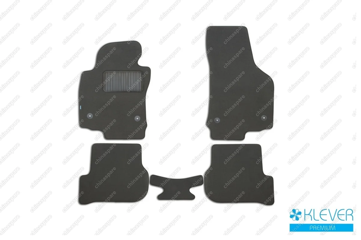 KLEVER03440222110kh Коврики в салон Klever Premium SEAT Leon АКПП 2007->, хб., 5 шт. (текстиль)