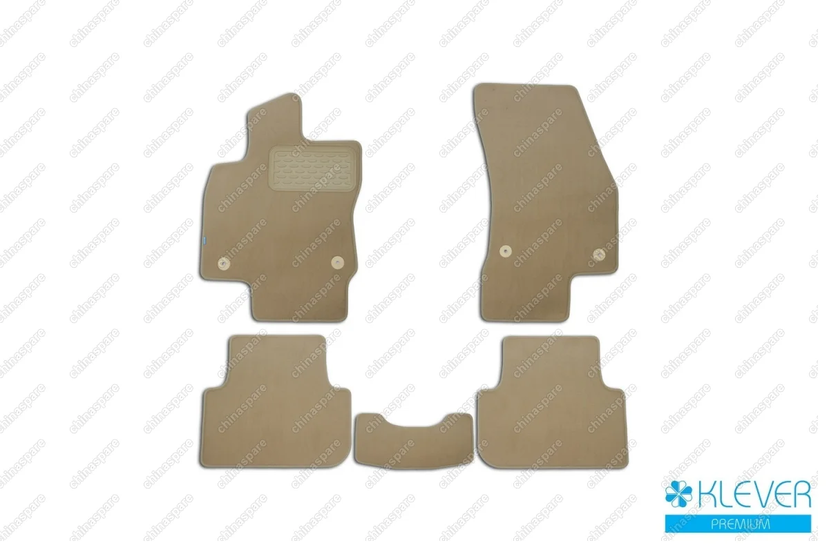 KLEVER04514722112kh Коврики в салон Klever Premium VOLKSWAGEN Tiguan, 2017->, кросс., 5 шт. (текстиль, бежевые)