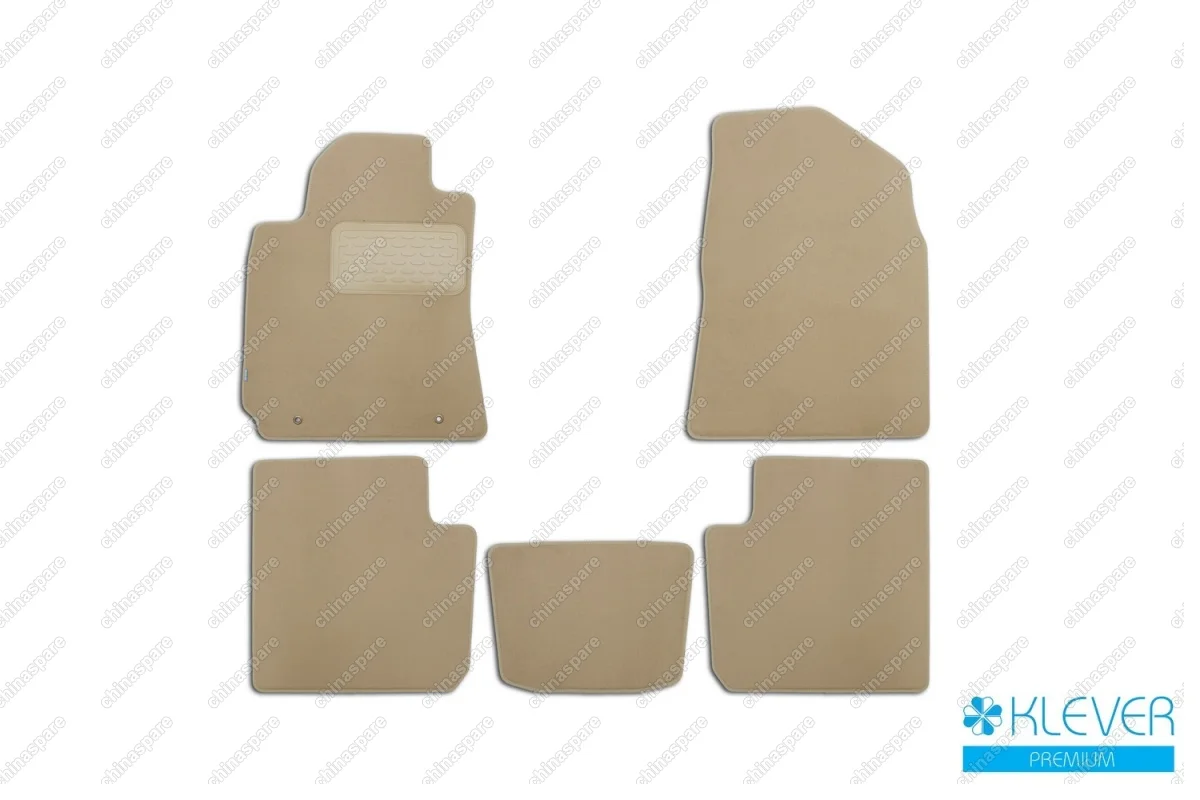 Коврики в салон Klever Premium CHERY Tiggo 3, 2017->, кросс, 5 шт. (текстиль, бежевые)