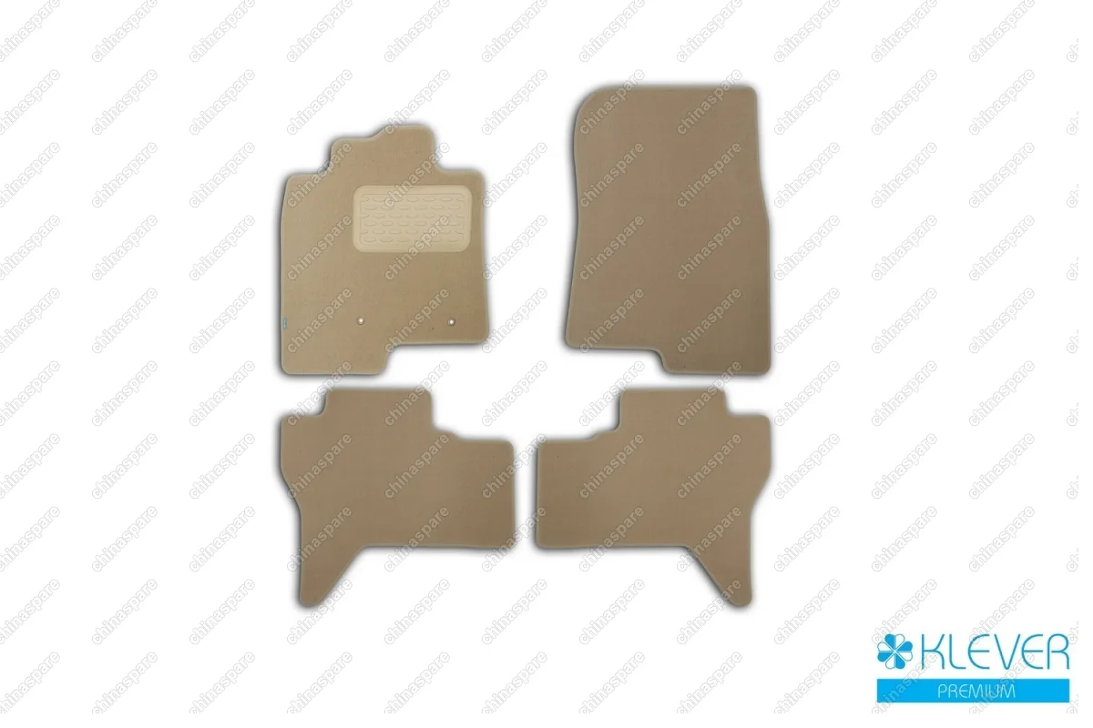 Коврики в салон Klever Premium MITSUBISHI Pajero IV 2006->, внед., 4 шт. (текстиль, бежевые)