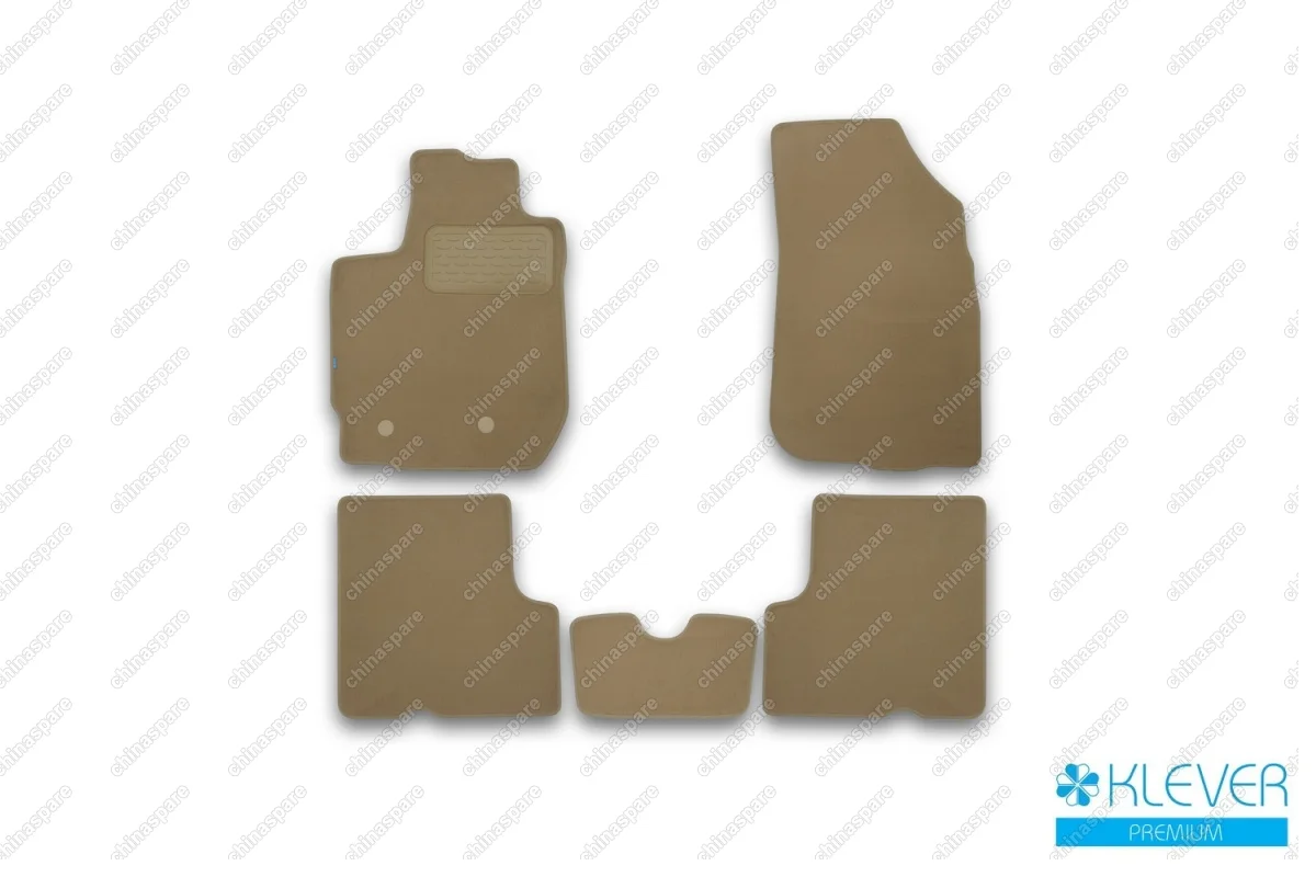 KLEVER04365722112kh Коврики в салон Klever Premium NISSAN Terrano, 2014->, кросс., с ручкой для дистанционного открытия лючка бензобака, 5 шт (текстиль, бежевые)