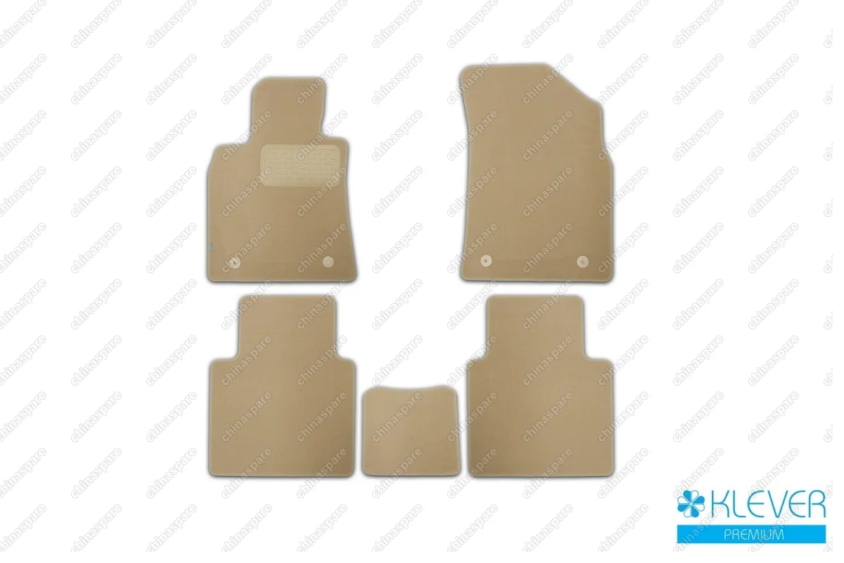Коврики в салон Klever Premium GEELY GC9, 2016->, сед., 5 шт. (текстиль, бежевые)
