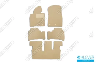 Коврики в салон Klever Premium TOYOTA Land Cruiser 200, 7 мест, АКПП, 2012->, внед., 5 шт. (текстиль, бежевые)