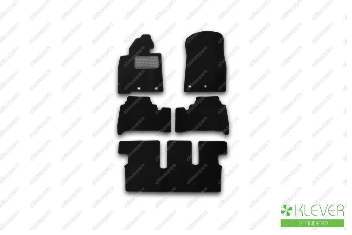 Коврики в салон Klever Standard TOYOTA Land Cruiser 200, 7 мест, АКПП, 2012->, внед., 5 шт. (текстиль)
