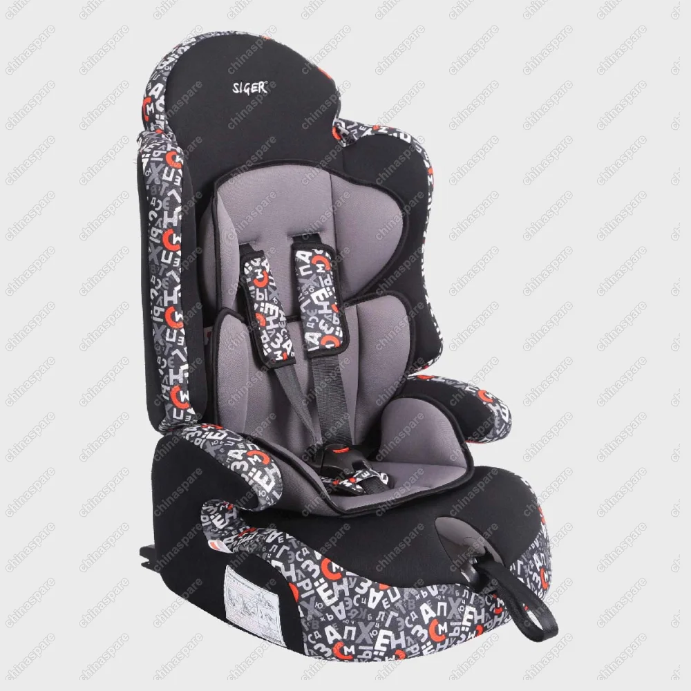 KRES0282 Детское автомобильное кресло SIGER ART "Прайм ISOFIX" алфавит, 1-12 лет, 9-36 кг, группа 1/2/3