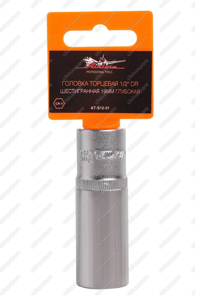 Головка торцевая 1/2 дюйма DR шестигранная 19мм глубокая