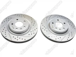 Диск тормозной передний (перфорированный, с насечками) JAC JS4 / Москвич 3 (комплект) (3500330U3400) UIDNU