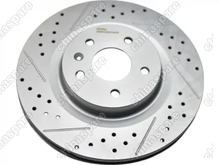 Диск тормозной передний (перфорированный, с насечками) JAC JS4 / Москвич 3 (комплект) (3500330U3400) UIDNU