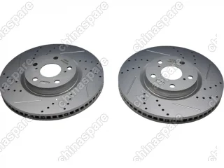 Диск тормозной передний UIDNU (перфорированный, с насечками) Changan CS75 4WD (комплект)