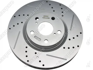Диск тормозной передний UIDNU (перфорированный, с насечками) Changan CS75 4WD (комплект)
