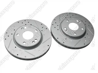 Диски тормозные передние UIDNU (комплект) Changan UNI-V 1,5T (перфорированный, с насечками)