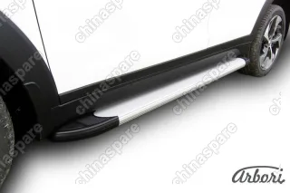 AFZDAALHT4WD1502 Комплект алюминиевых порогов Arbori Optima Silver 1700 для HYUNDAI Tucson 2015-2018