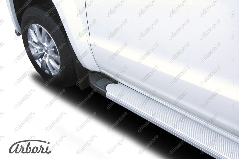 Комплект алюминиевых порогов Arbori Optima Silver 2000 для VOLKSWAGEN Amarok 2016-нв