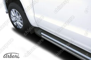 Комплект алюминиевых порогов Arbori Luxe Black 2000 для VOLKSWAGEN Amarok 2016-нв