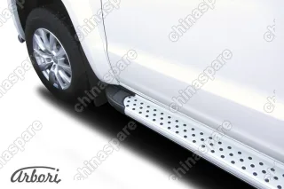 Комплект алюминиевых порогов Arbori Standart Silver 2000 для VOLKSWAGEN Amarok 2016-нв