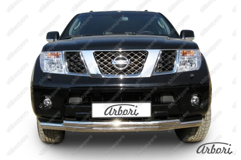AFZDANIP1102 Защита переднего бампера d76+d57 двойная Arbori нерж. сталь для Nissan PATHFINDER 2011-2014