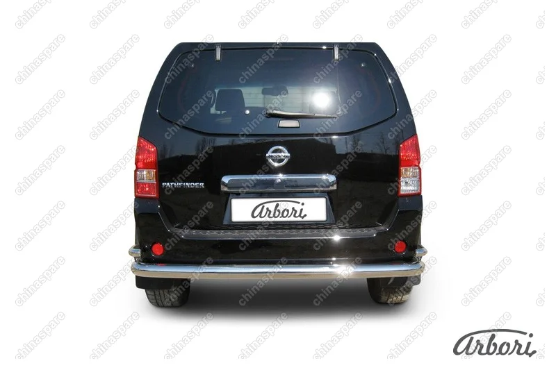AFZDANIP1108 Защита заднего бампера d76+d42 двойная Arbori нерж. сталь для Nissan PATHFINDER 2011-2014