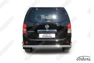 AFZDANIP1108 Защита заднего бампера d76+d42 двойная Arbori нерж. сталь для Nissan PATHFINDER 2011-2014