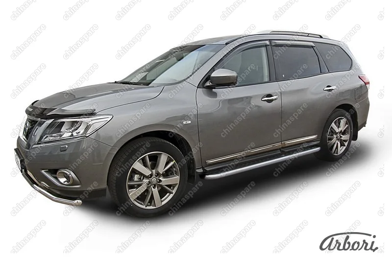 AFZDANIP1410 Защита порогов d57 с листом усиленная Arbori нерж. сталь для NISSAN Pathfinder 2014-нв
