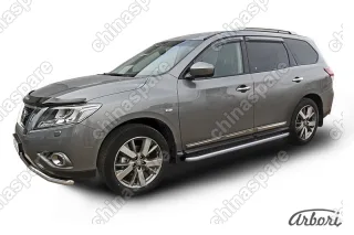 AFZDANIP1410 Защита порогов d57 с листом усиленная Arbori нерж. сталь для NISSAN Pathfinder 2014-нв