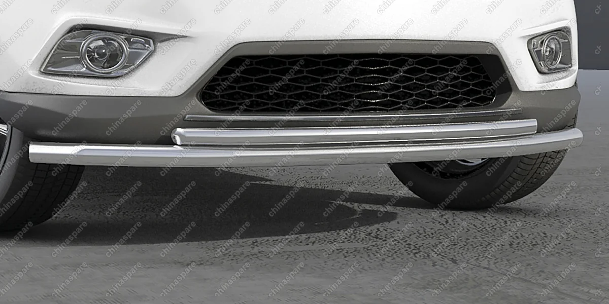 AFZDANXT1502 Защита переднего бампера d57+d42 двойная Arbori нерж. сталь для NISSAN X-Trail 2015-нв