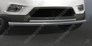 AFZDANXT1504 Защита переднего бампера d57+d42 двойная короткая Arbori нерж. сталь для NISSAN X-Trail 2015-нв