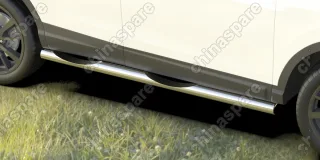 Защита порогов d76 с проступями Arbori нерж. сталь для NISSAN Qashqai 2014-нв