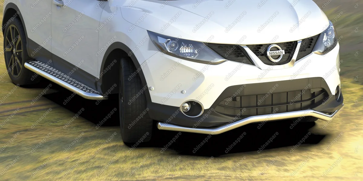 Защита порогов d57 с листом усиленная Arbori нерж. сталь для NISSAN Qashqai 2014-нв