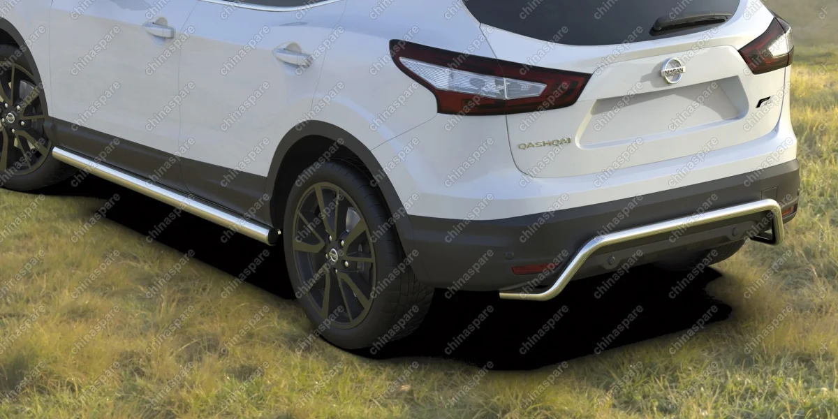 Защита заднего бампера d57 скоба Arbori нерж. сталь для NISSAN Qashqai 2014-нв