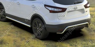 Защита заднего бампера d57 скоба Arbori нерж. сталь для NISSAN Qashqai 2014-нв