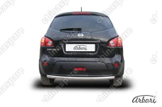 Защита заднего бампера d57 Arbori нерж. сталь для Nissan QASHQAI+2 2007-2010