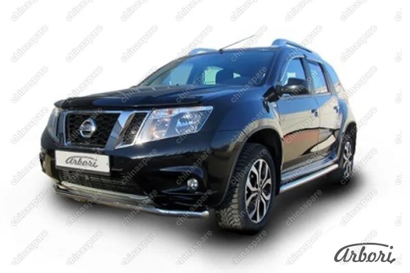 AFZDANTER1403 Защита переднего d57 бампера Arbori нерж. сталь для NISSAN Terrano 2014-нв