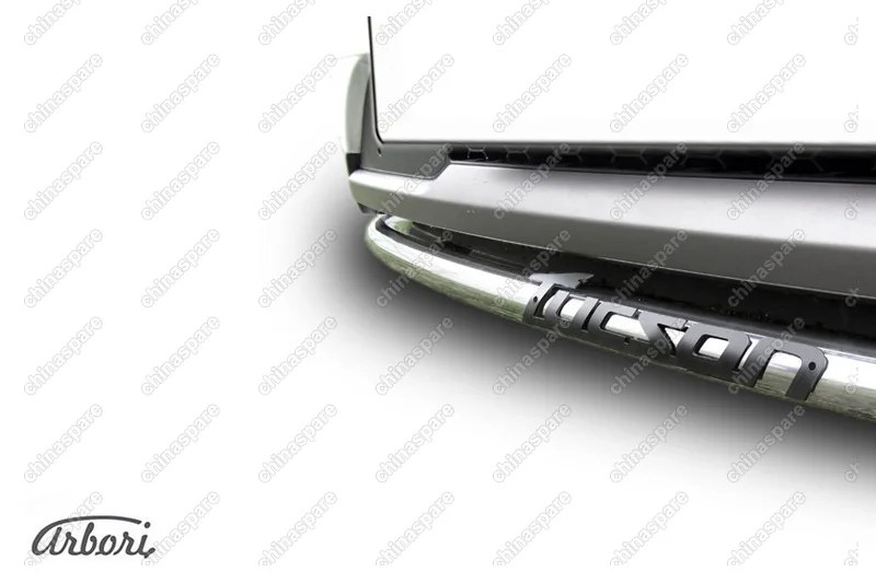 AFZDAHT4WD1501 Защита переднего бампера d42 с надписью Arbori нерж. сталь для HYUNDAI Tucson 2015-2018