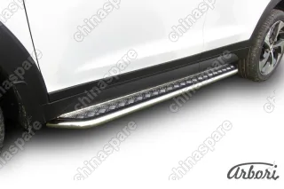 AFZDAHT4WD1505 Защита порогов d42 с листом усиленная Arbori нерж. сталь для HYUNDAI Tucson 2015-2018