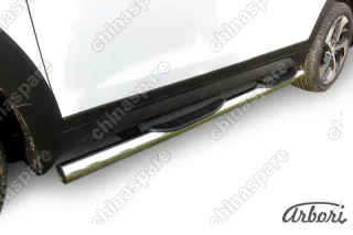 AFZDAHT4WD1506 Защита порогов d76 с проступями Arbori нерж. сталь для HYUNDAI Tucson 2015-2018