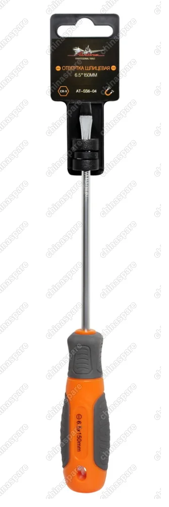 Отвертка шлицевая с эргономичной рукояткой 6.5*150мм