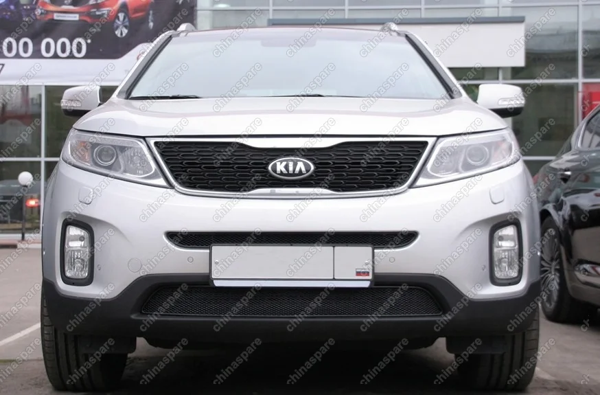0130021215B Сетка на бампер внешняя для KIA Sorento 2012->, 2 шт., черн., 15 мм