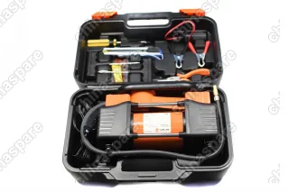 Компрессор подкачки колес автомобильный двухпоршневой X5 «Airline» с комплектом инструмента (отвертки, ремкомплект бескамерных шин, нож, плоcкогубцы)